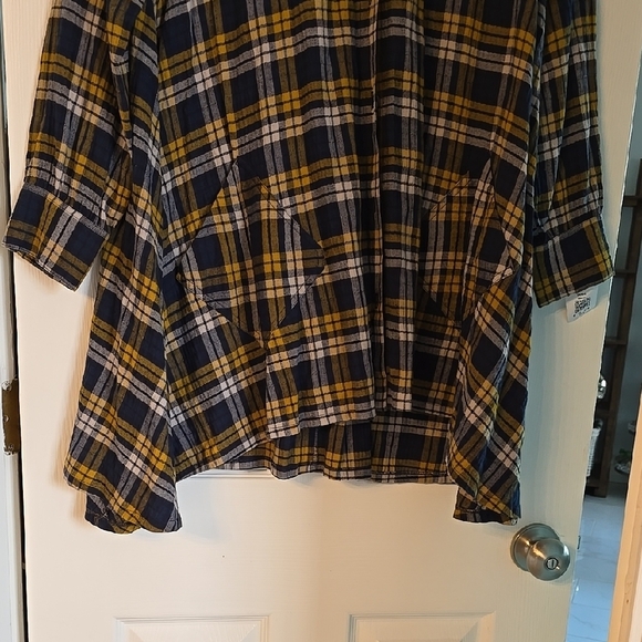 Jonh Mark Plaid Long Sleeve Shirt Dress - Picture 4 of 14